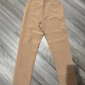 Chic Women's Tan Straight Leg Trousers